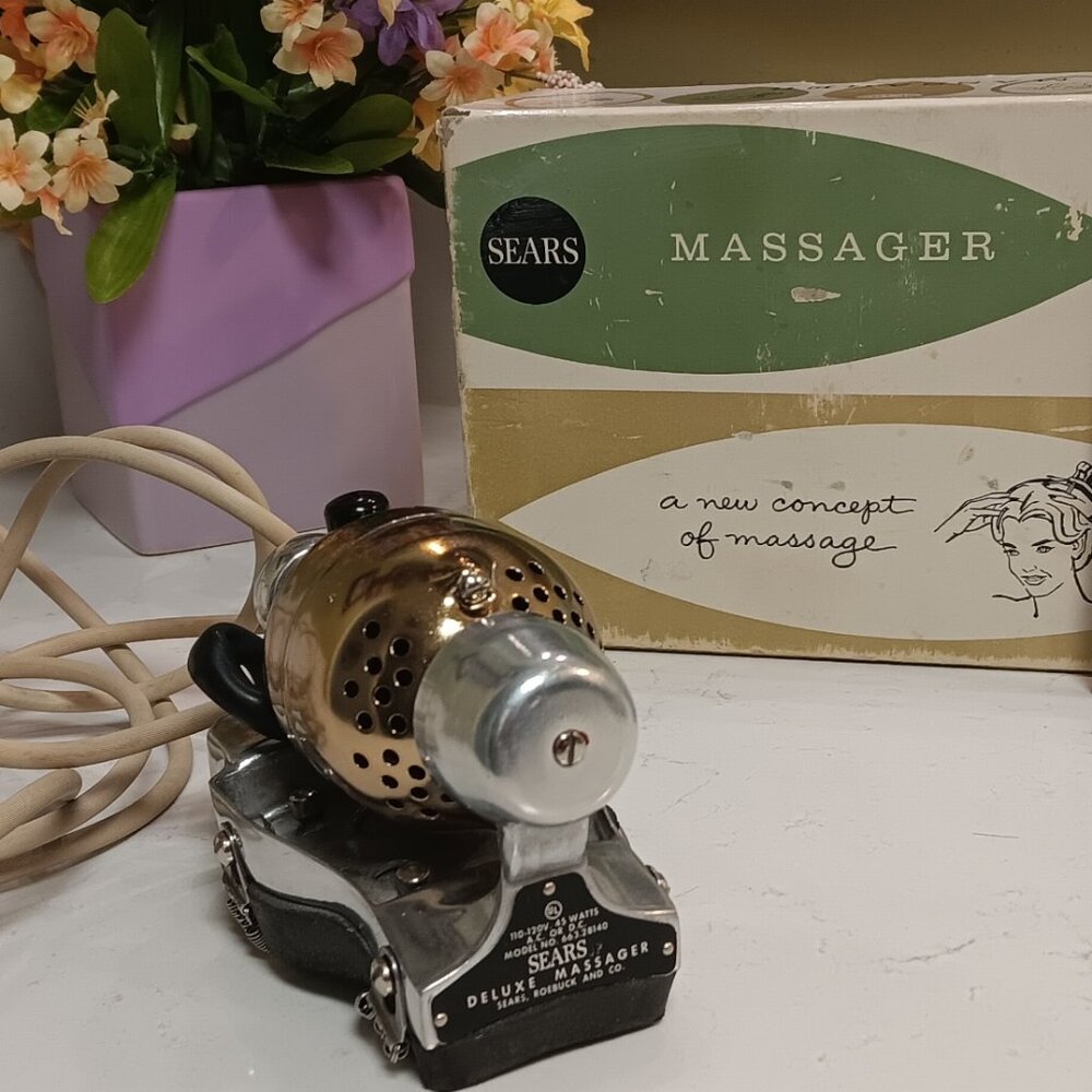 Vintage 1950/60's Sears & Roebuck Deluxe Hand Massager in Box